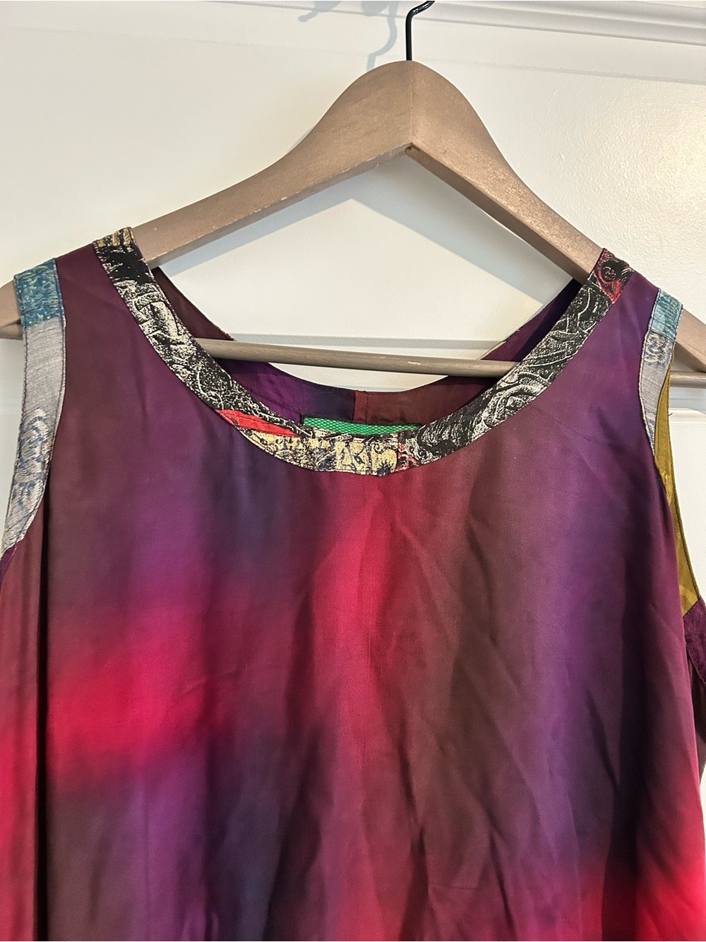 Vintage Kusnadi Ombre Patchwork Top Purple Red Multi Size L - Picture 2 of 16